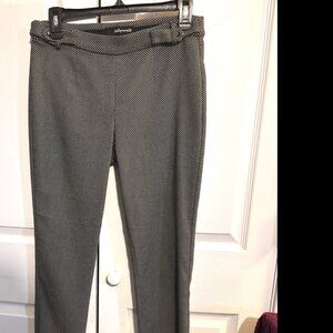 Hollywould Womens Pants Size M Kni Stretch Pullon Blk/White Geometric